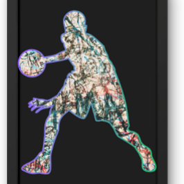 Kleurrijk silhouet van basketbalspeler hoodie