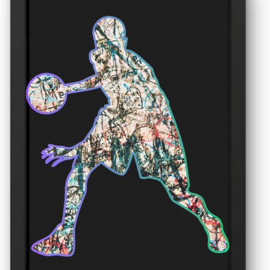 Kleurrijk silhouet van basketbalspeler hoodie