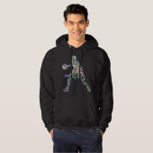 Kleurrijk silhouet van basketbalspeler hoodie (Voorkant volledig)