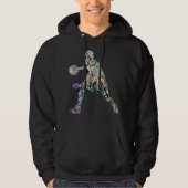Kleurrijk silhouet van basketbalspeler hoodie (Voorkant)