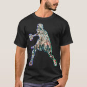 Kleurrijk silhouet van basketbalspeler t-shirt (Voorkant)