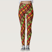 Kleurrijk Simpel Herfstblad Patroon Leggings (Voorkant)