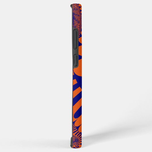 Kleurrijk Sinaasappel en blauw fractal Samsung Galaxy Hoesje (Rechterkant)