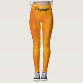 Kleurrijk Sinaasappel en geel Leggings (Voorkant)