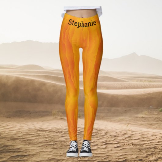 Kleurrijk Sinaasappel en geel Leggings
