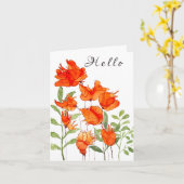 Kleurrijk Sinaasappel en rode papavers Kaart (Gele Bloem)