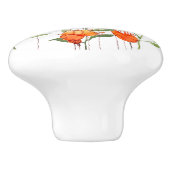 Kleurrijk Sinaasappel en rode papavers Keramische Knop (Zijkant)