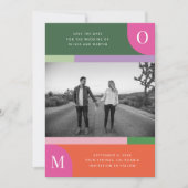 Kleurrijk Sinaasappel en Roze Bold Bright Save The Save The Date (Voorkant)