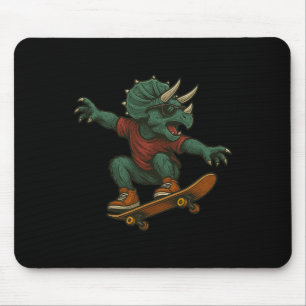 Kleurrijk Skateboarding Triceratops Dinosaurus Des Muismat