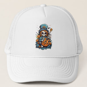 Kleurrijk skelet trucker pet