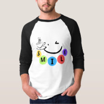Kleurrijk SMILE Lief koffie citaten grafisch T-shi