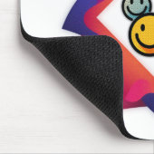 Kleurrijk Smiley Gezicht Abstract Muismat (Hoek)