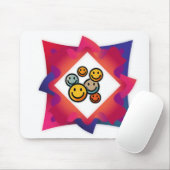 Kleurrijk Smiley Gezicht Abstract Muismat (Met muis)