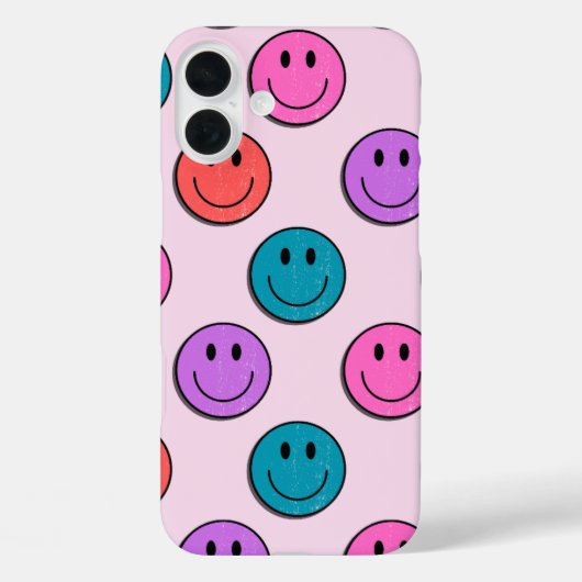 kleurrijk smiley gezicht patroon iphone 16 plus ho Case-Mate iPhone case (Achterkant)