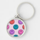 kleurrijk smiley gezicht sleutelhanger. sleutelhanger (Voorkant)