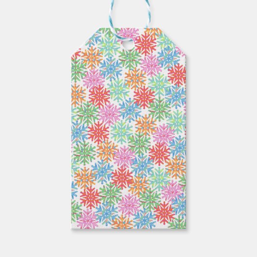 Kleurrijk Sneeuwvlok Gift Label Cadeaulabel (Voorkant)