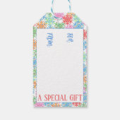 Kleurrijk Sneeuwvlok Gift Label Cadeaulabel (Achterkant)