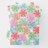 Kleurrijk sneeuwvlok inpakpapier (In situ)