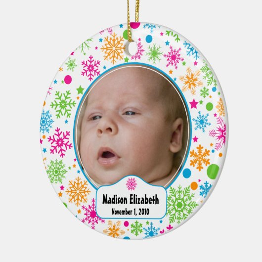 Kleurrijk sneeuwvlok Ornament (Links)