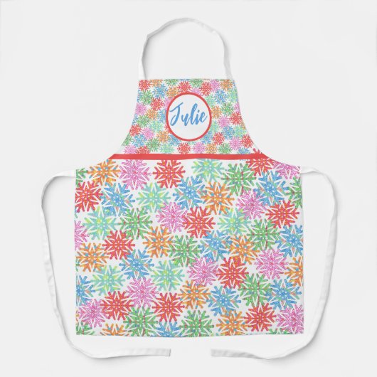 Kleurrijk sneeuwvlok Schort (Voorkant)