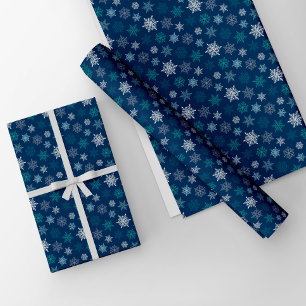 Kleurrijk sneeuwvlokpatroon – winter kerst cadeaupapier