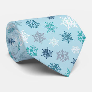 Kleurrijk sneeuwvlokpatroon – winter kerst stropdas