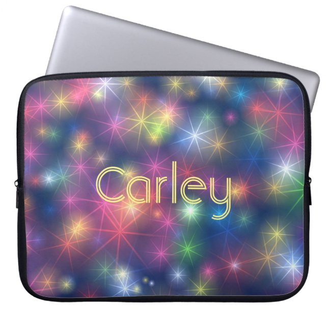 Kleurrijk snijsterren Galaxy Gepersonaliseerd Laptop Sleeve (Voorkant)