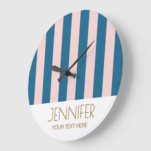 Kleurrijk Snoep blauw fel Kleur Modern Stripes Grote Klok (Hoek)