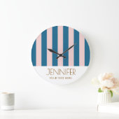 Kleurrijk Snoep blauw fel Kleur Modern Stripes Grote Klok (Huis)