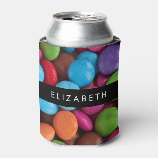 Kleurrijk Snoep, Buttonnen van Snoepjes, zoet, Jou Blikjeskoeler (Blikje Voorkant)