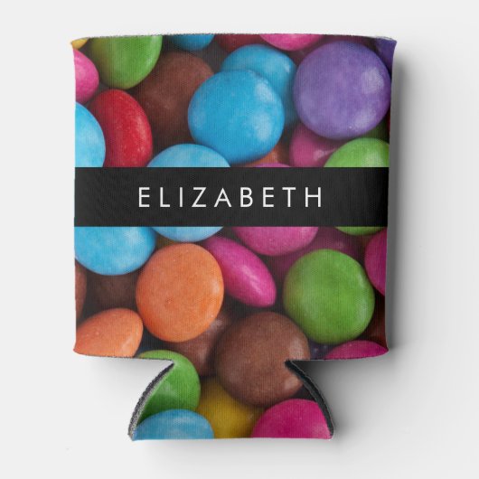 Kleurrijk Snoep, Buttonnen van Snoepjes, zoet, Jou Blikjeskoeler (Voorkant)