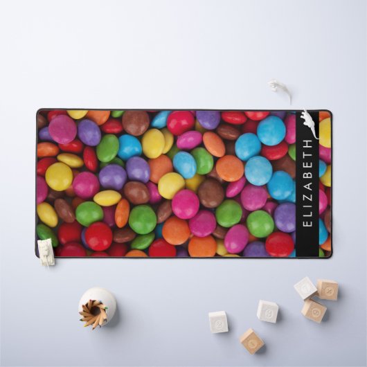Kleurrijk Snoep, Buttonnen van Snoepjes, zoet, Jou Bureaumat (Kindertafel)