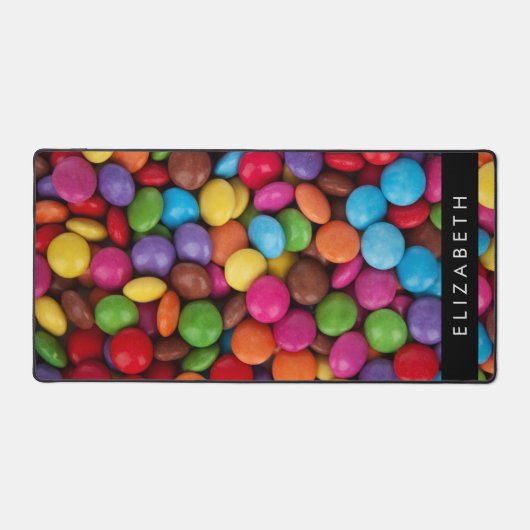 Kleurrijk Snoep, Buttonnen van Snoepjes, zoet, Jou Bureaumat (Voorkant)