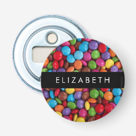 Kleurrijk Snoep, Buttonnen van Snoepjes, zoet, Jou Button Flesopener