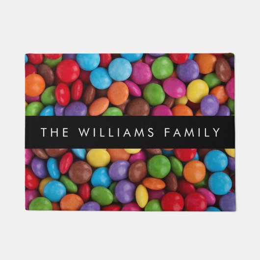 Kleurrijk Snoep, Buttonnen van Snoepjes, zoet, Jou Deurmat (Voorkant)