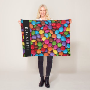 Kleurrijk Snoep, Buttonnen van Snoepjes, zoet, Jou Fleece Deken