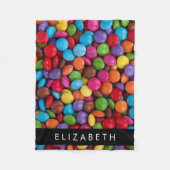 Kleurrijk Snoep, Buttonnen van Snoepjes, zoet, Jou Fleece Deken (Voorkant)