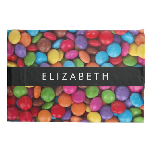 Kleurrijk Snoep, Buttonnen van Snoepjes, zoet, Jou Kussensloop (Achterkant)