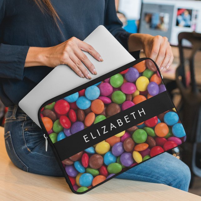 Kleurrijk Snoep, Buttonnen van Snoepjes, zoet, Jou Laptop Sleeve (Creator heeft geüpload)