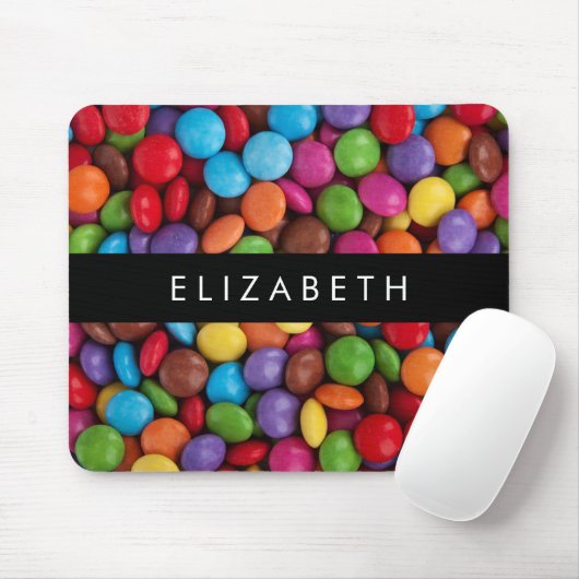 Kleurrijk Snoep, Buttonnen van Snoepjes, zoet, Jou Muismat (Met muis)