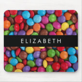 Kleurrijk Snoep, Buttonnen van Snoepjes, zoet, Jou Muismat (Voorkant)