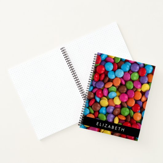 Kleurrijk Snoep, Buttonnen van Snoepjes, zoet, Jou Notitieboek (Binnen)