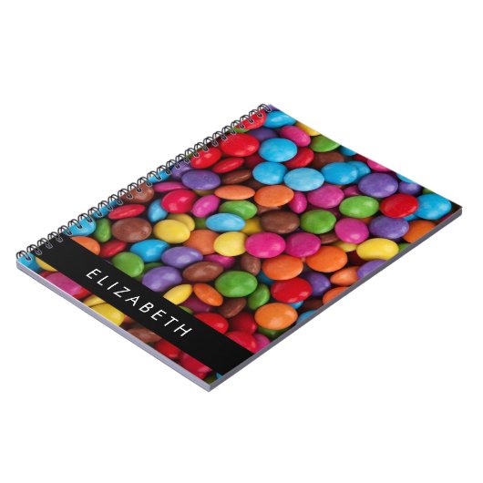 Kleurrijk Snoep, Buttonnen van Snoepjes, zoet, Jou Notitieboek (Linkerzijde)