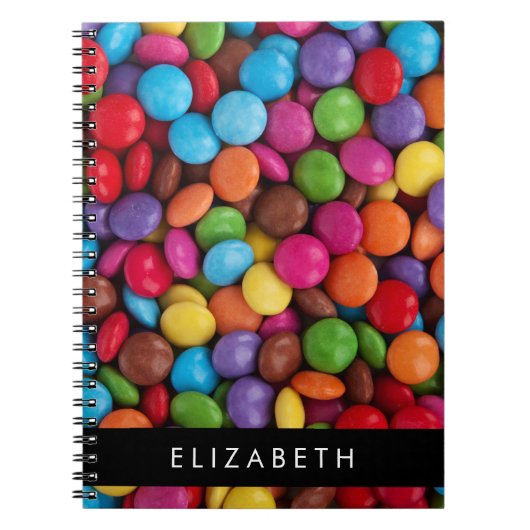 Kleurrijk Snoep, Buttonnen van Snoepjes, zoet, Jou Notitieboek (Voorkant)