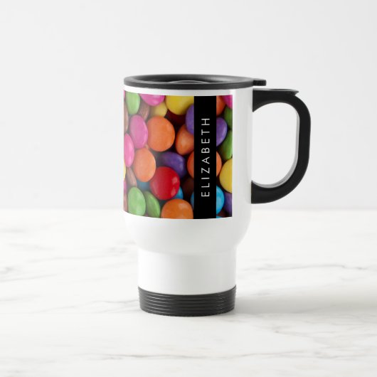 Kleurrijk Snoep, Buttonnen van Snoepjes, zoet, Jou Reisbeker (Rechts)