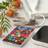 Kleurrijk Snoep, Buttonnen van Snoepjes, zoet, Jou Sleutelhanger (Voorkant Rechts)