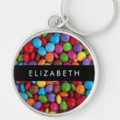 Kleurrijk Snoep, Buttonnen van Snoepjes, zoet, Jou Sleutelhanger (Voorkant)