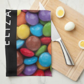 Kleurrijk Snoep, Buttonnen van Snoepjes, zoet, Jou Theedoek (Quarter Fold)