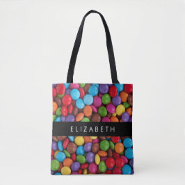 Kleurrijk Snoep, Buttonnen van Snoepjes, zoet, Jou Tote Bag