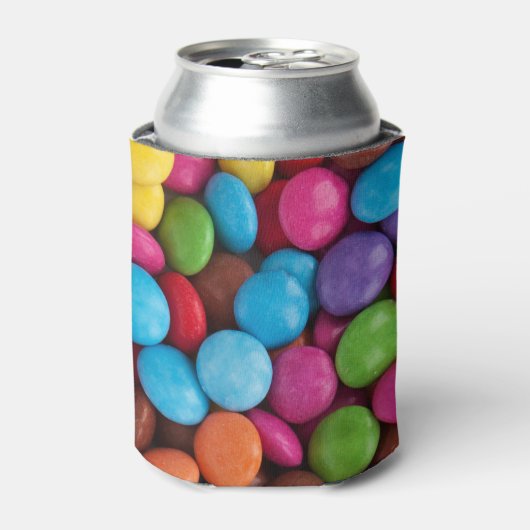 Kleurrijk Snoep, Buttonnen van Snoepjes, zoet, voe Blikjeskoeler (Blikje Voorkant)